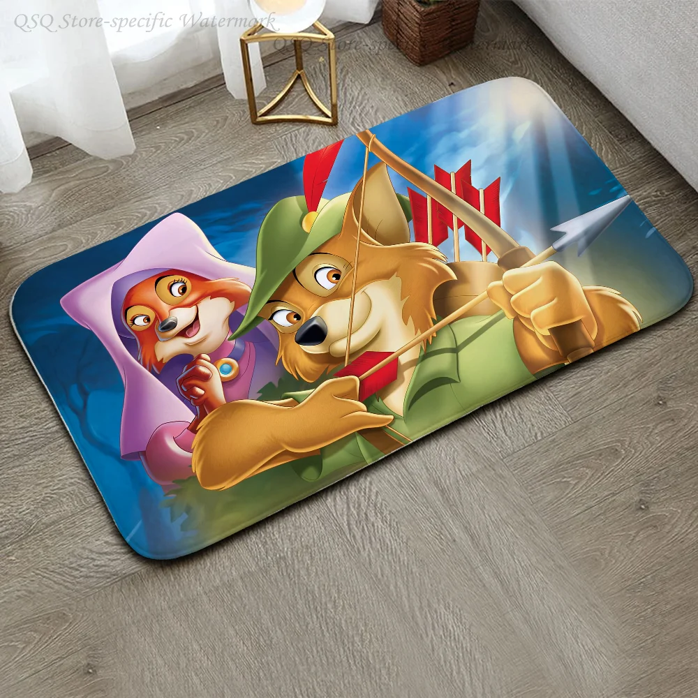 1pc MINISO Disney Robin Hood Floor Mat Anti-Slip Kitchen Bedroom Handmade Tufted Rug Carpet Living Room Entrance Rug