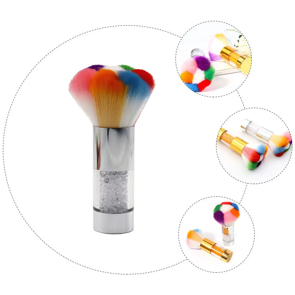 1Pcs Manicure Brush High-Density Bristle Nail Cleaner Efficient Dust Removal After Filing Drilling Comfortable Grip Nail Art