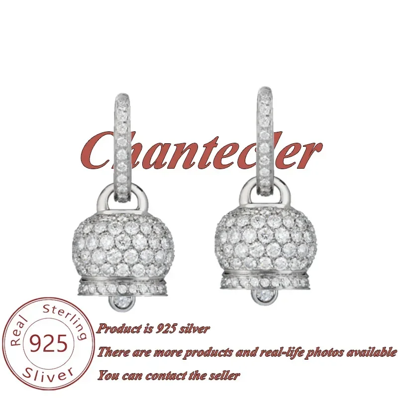 Chant earrings handmade in Italy, lantern shaped earrings set with diamonds, earrings with fine diamond color scheme