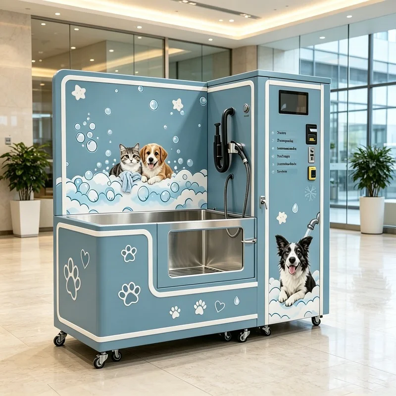 Customizable Professional Self Service Dog Wash Station with Adjustable Drying Features, Commercial Pet Grooming Equipment