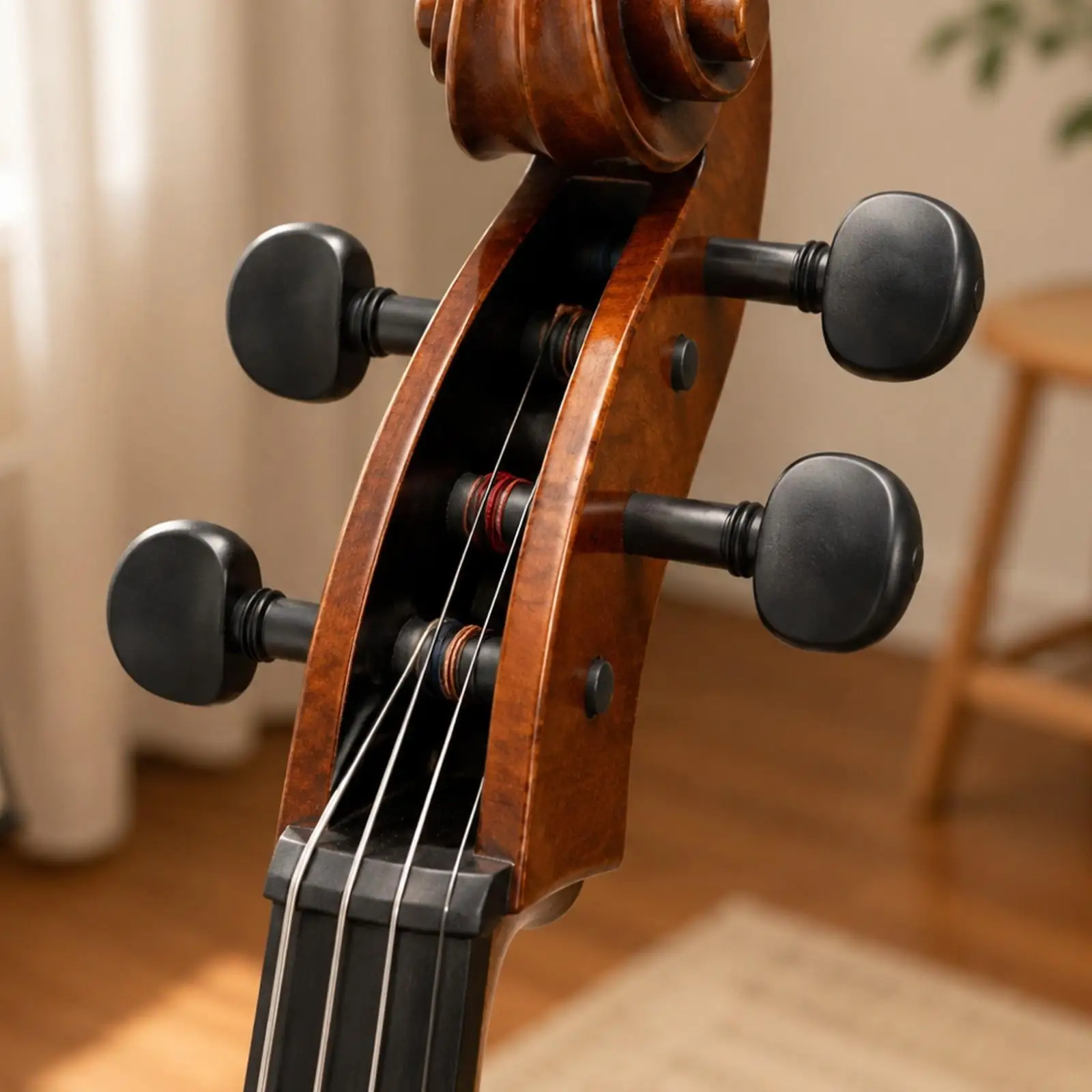 Gear Driven Cello Tuning Peg Replacement Part for Cellists Instrument Maintenance Black ABS Reliable Pitch