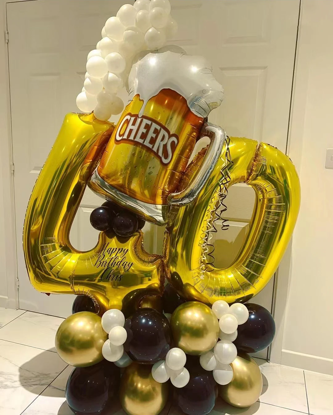 65pcs Gold Number Foil Balloons Set Big Size Cheers Beer Mug Cup Globos 18 20 25 30 40 Years Birthday Party Decorations Supplies