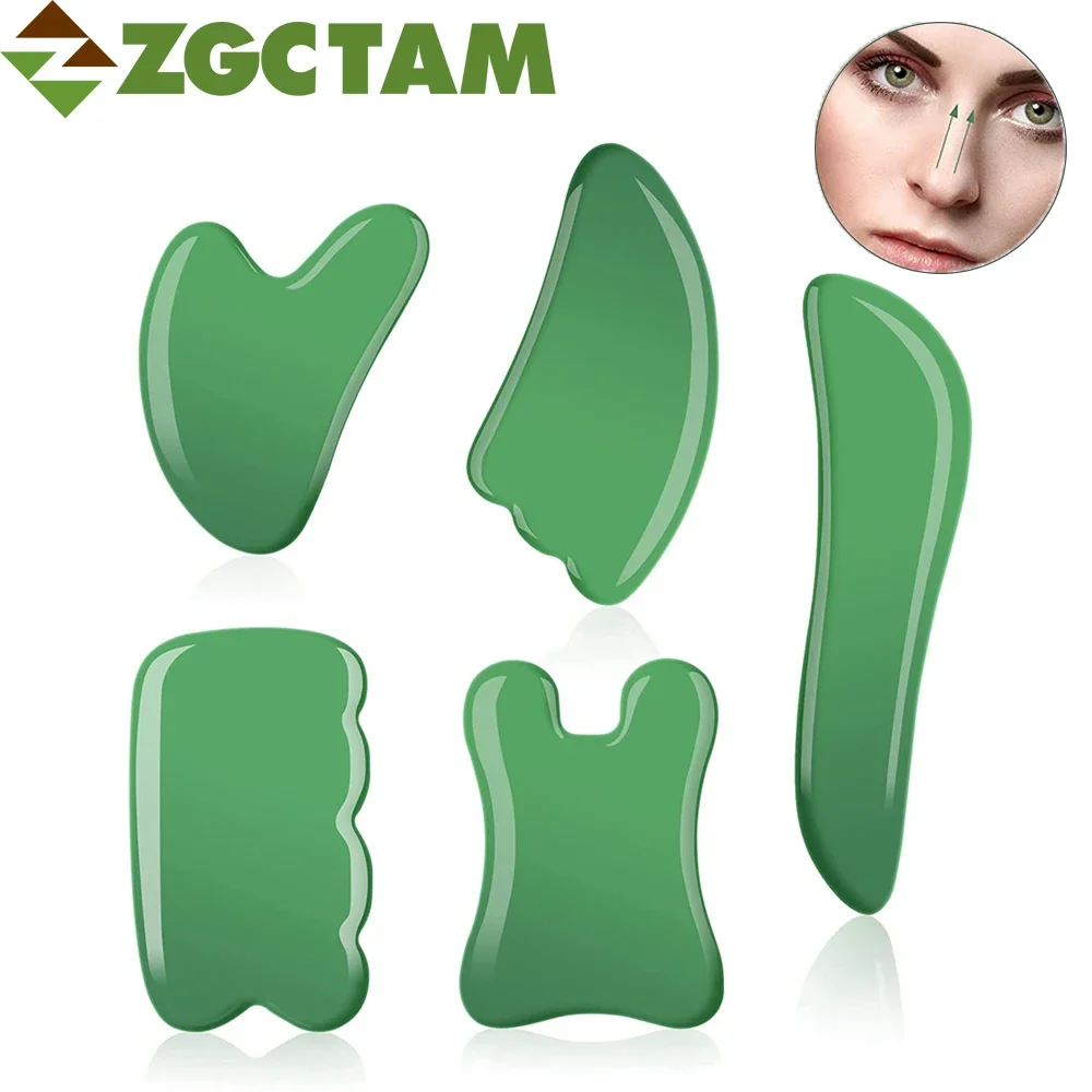 Gua Sha-herramientas faciales de masaje para cara y cuerpo, tablero raspador de Jade de piedra Natural para Lifting de la piel, eliminador de arrugas, cuidado de belleza