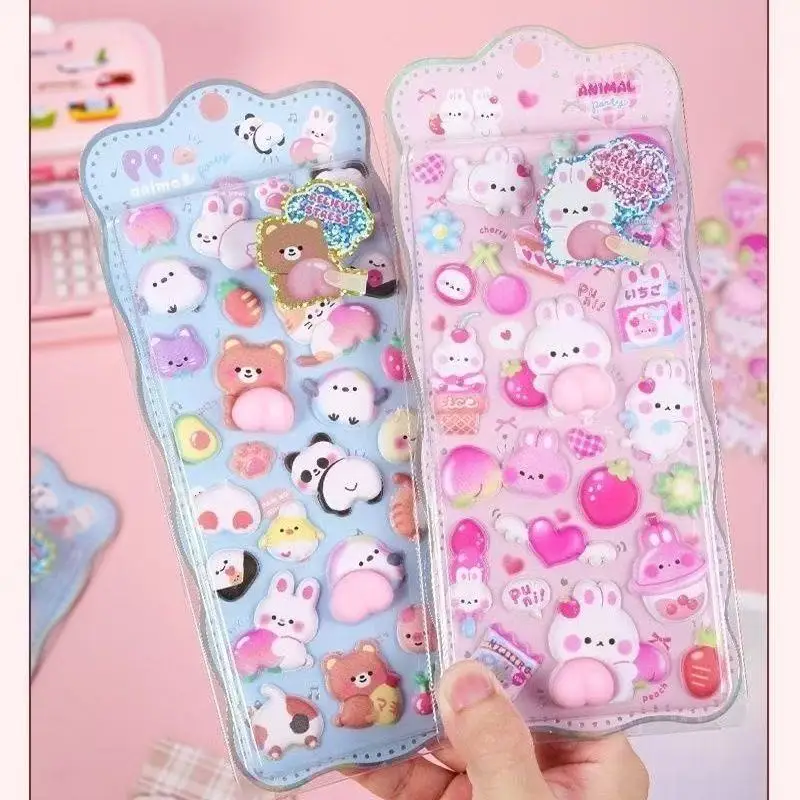 

Милый кролик, стерео пенопластовые наклейки, самоклеящиеся наклейки для скрапбукинга, сделай сам, поделки и украшения, мультяшные декоративные наклейки