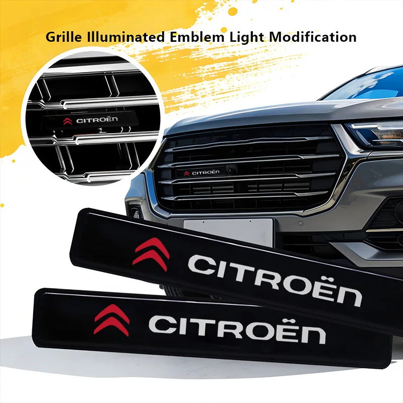 Novo Emblema de Grade Dianteira com Luz LED para Citroen C2 C3 C6 C1 DS3 DS4 Xsara Berlingo Saxo Picasso