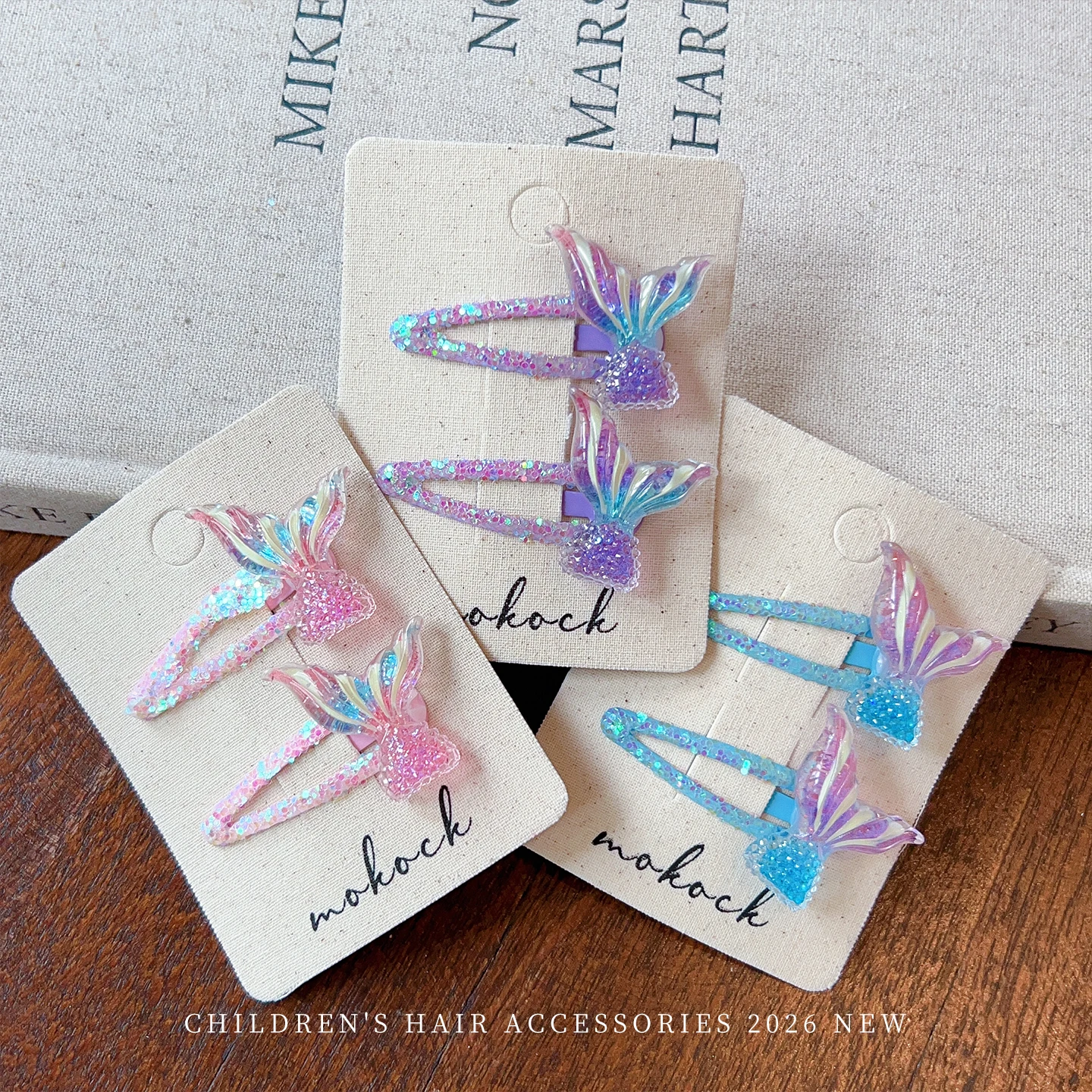 2026 Neu 2er-Set Boho Meerjungfrauenflossen-Haarspangen mit Glitzer-Pailletten, schmerzfreie Haarspangen für Baby-Mädchen, Ozean-Accessoires, Geschenk – Detail 6