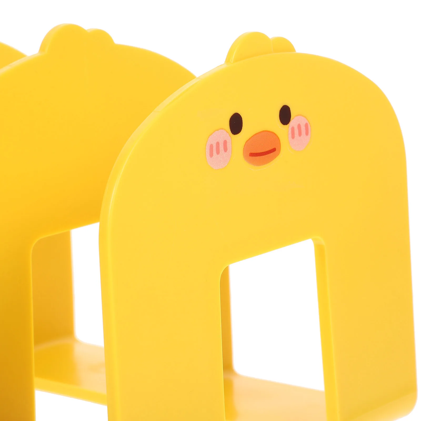 

1pc Yellow Desktop Organizer File Stands Plastic Book Stands Crafted Holders Shelf Bookend Plastic Reading Rack