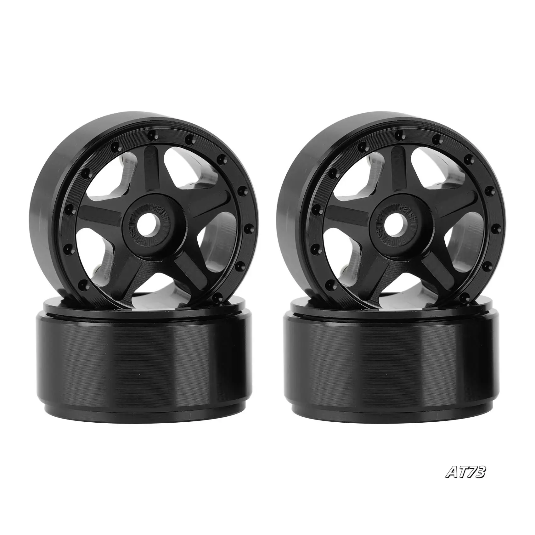 4Pcs 1.0Inch CNC Metal Beadlock Wheel Rim Hub For 1/24 RC Crawler Car Axial SCX24 90081 AXI00001 AXI00002 Parts
