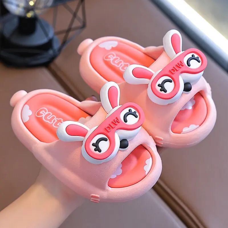 Cute Cartoon Children\'s Slippers Breathable Anti-Slip Soft Bottoms Summer Baby Boys and Girls Bathroom Shower Room Slipper