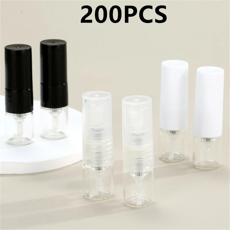 

Portable 5/50/100/200pcs 1ML Black Spray Bottle Glass Perfume Bottle Sample Dispenser Perfume Pump Travel Refillable Bottle