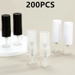 Portable 5/50/100/200pcs 1ML Black Spray Bottle Glass Perfume Bottle Sample Dispenser Perfume Pump Travel Refillable Bottle