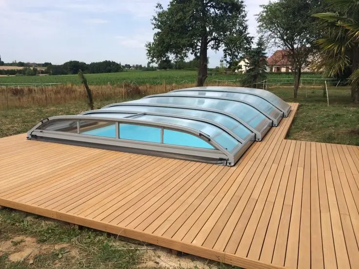 Any Size Custom Aluminum Child Safety Pool Cover Manual Automatic Roller Type Home Outdoor Swimming Pool Protective Cover