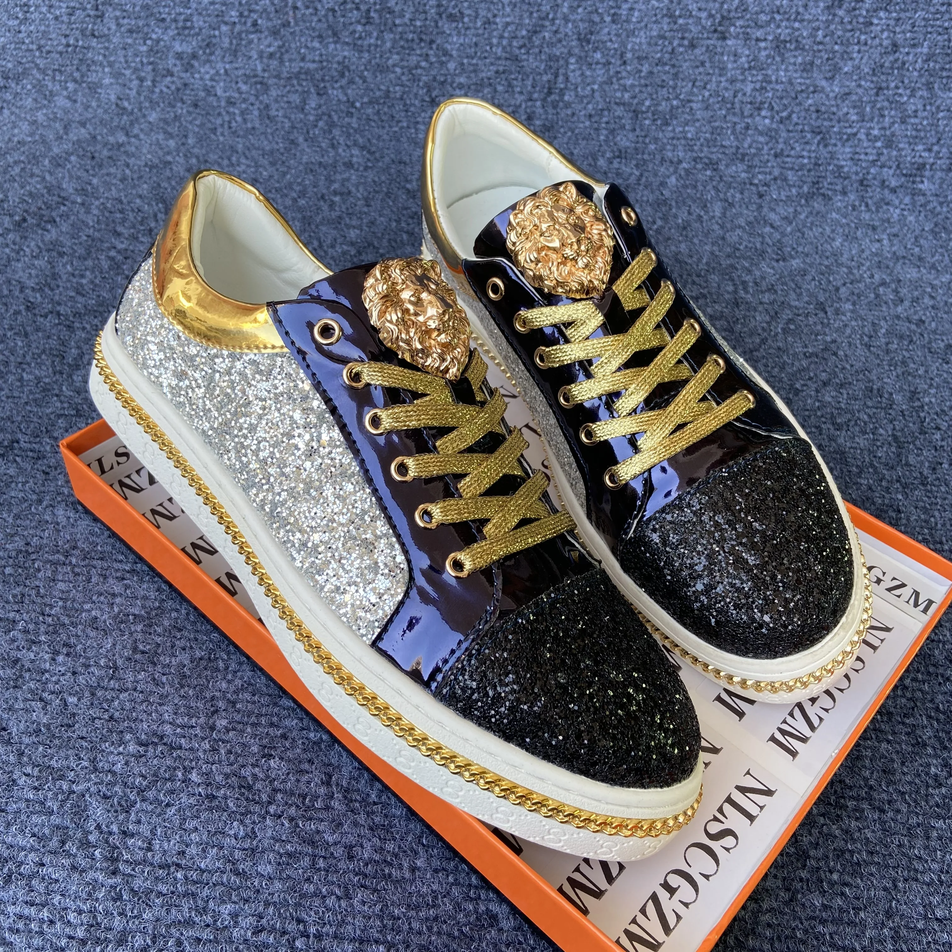 original shoes brand man luxury shoes casual sneakers uomo running shoes woman skateboard mens trainers golden silver footwear