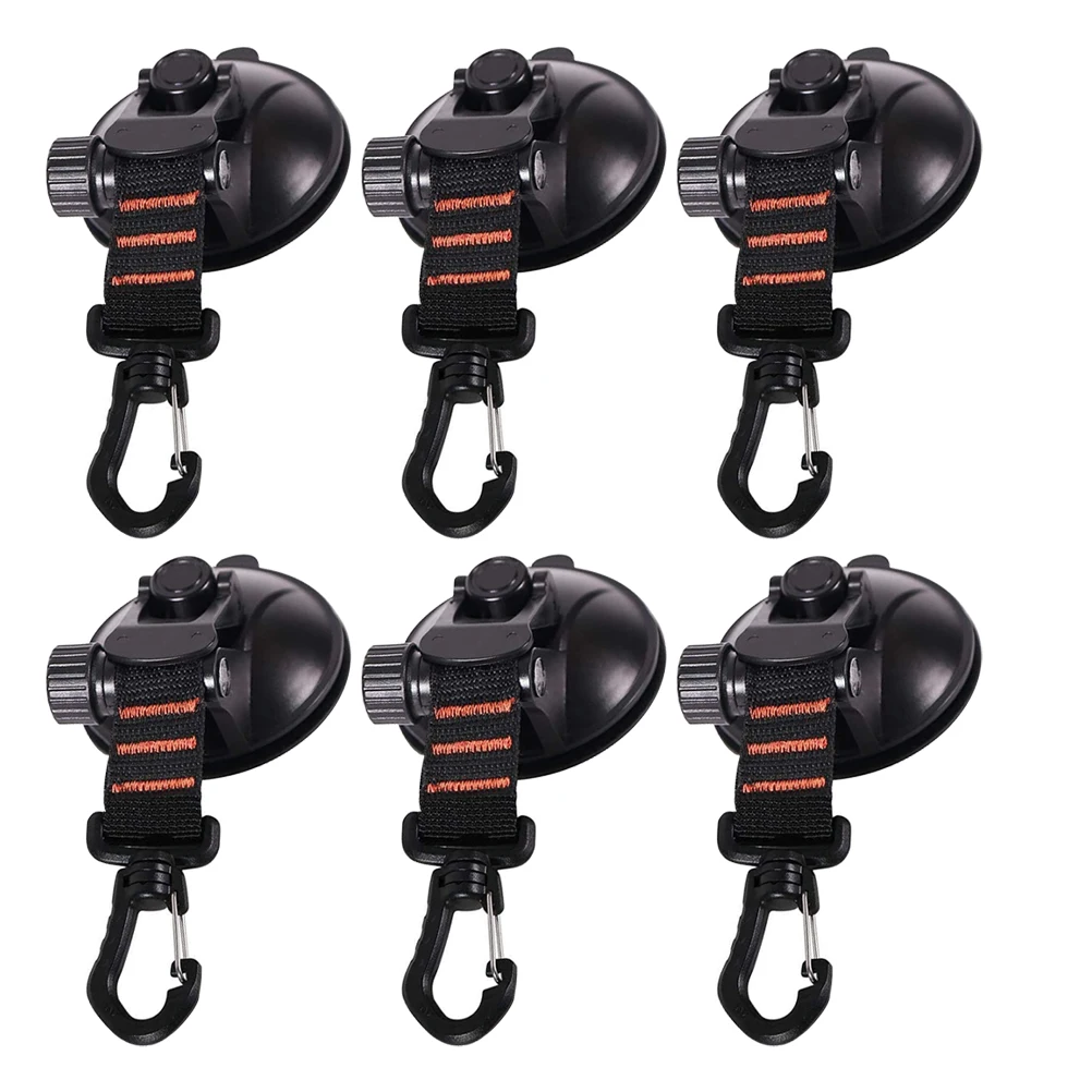 

6pcs Car Tent Suction Cup Hooks ABS Reusable Safe Strong Travel Camping Inflatable Canopy Multifunctional Hooks