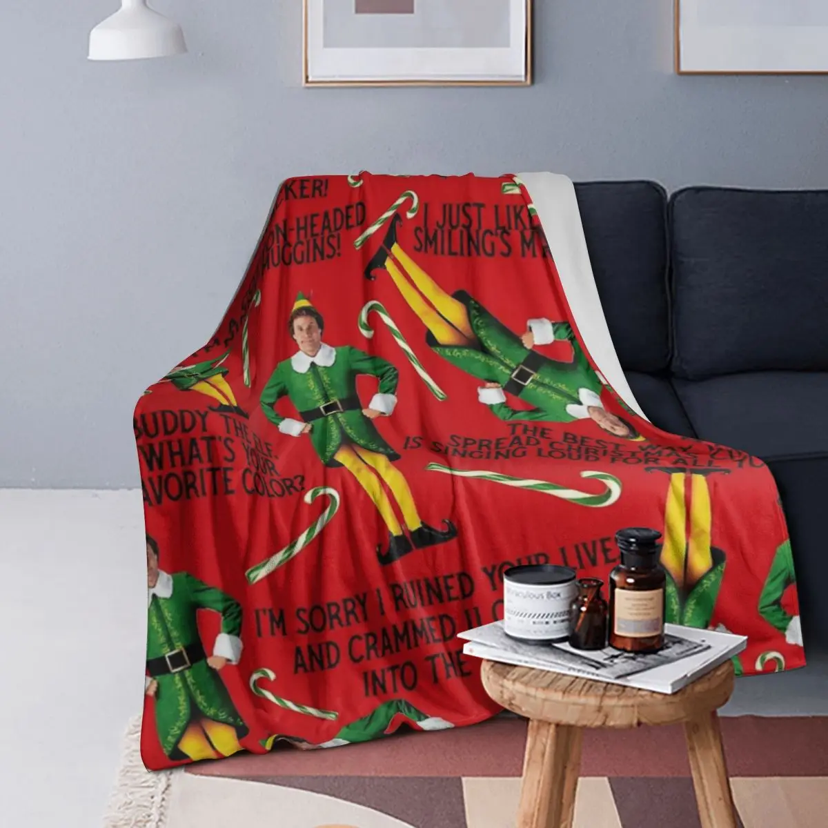 

Одеяло с принтом Buddy The Elf, мягкое теплое фланелевое одеяло для кровати, гостиной, пикника, путешествий, домашнего дивана