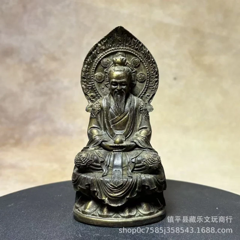 Antique statues of Three Immortals Taoist ancestors, including image of Patriarch Tai-Shang Lao-Jun and the Yuan