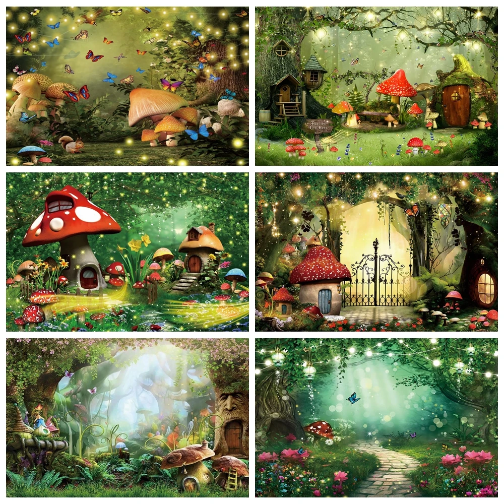 Dreamy Jungle Forest Photography Backdrop Fairy Tale Wonderland Photographic Background for Baby Potrait Photo Studio Photocall