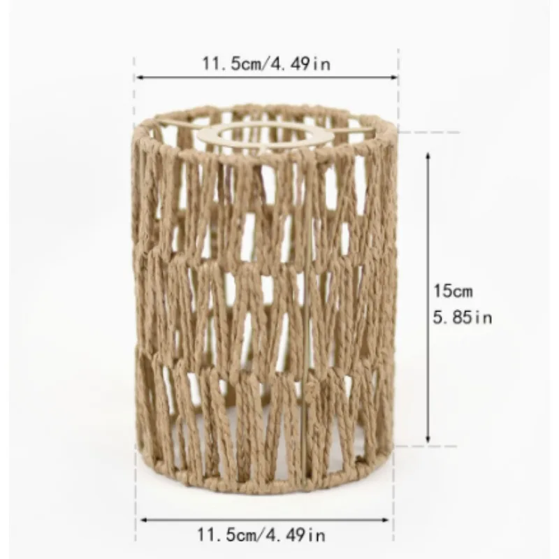 3Pcs Rattan LampShade Shades Replacement,Cylinder Woven Lampshade for Floor Lamps Pendant Light Chandelier Wall Sconces