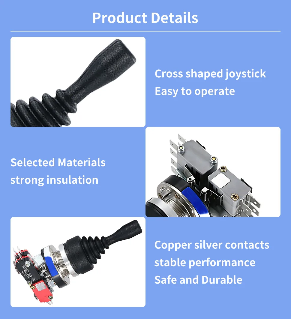 1 Stück 30mm Kreuzschalter 4-Wege Selbstverriegelnd/Momentan Rückstellend Master Monolever Joystick-Schalter, 4NO4NC, 8NO8NC Kontaktstellen – Detail 8