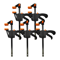 5pc Woodworking Mini 4 Inch F Clamp Locator Nylon Fast Wooden Board Clamp Metal Fixed Clamp Hand Tool Set