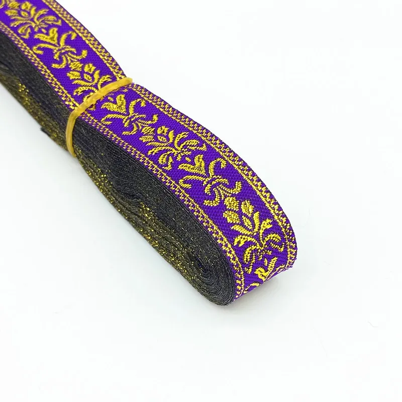 7 yards 20mm 25mm Gold Color Silver Vintage Ethnic Embroidery Ribbon Boho Lace Trim DIY Clothes Bag Embroidered Fabric