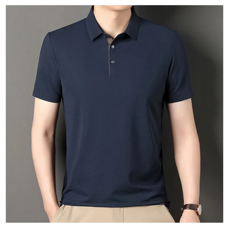 8 Colors! High Quality New 2024 Casual and Versatile Breathable POLO Shirt Short Sleeved T-shirt