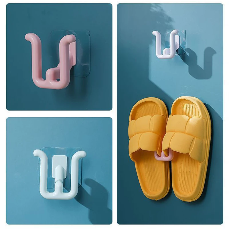 

Slippers Rack No Punching Bathroom Simple Slipper Hook Toilet Drainage Rack Wall Mounted Bedroom Neat Storage Shoe Drying Rack