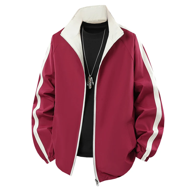 ربيع الخريف الرياضة في الهواء الطلق اللياقة البدنية الجري الرجال جودة عالية تنوعا تنفس الوقوف طوق الخريف سترة مزدوجة الوجهين