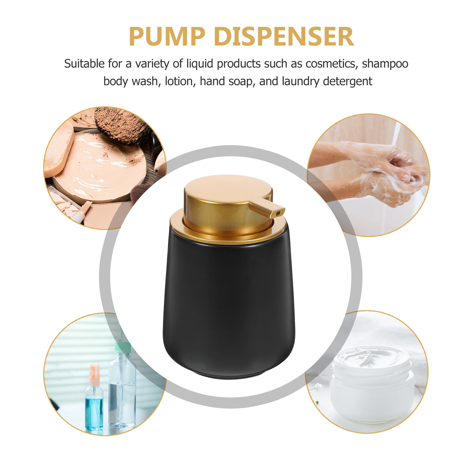 

Lotion Dispenser 120ml Black Gold Soap Pump Bottle Travel Size Reusable H Container Foaming Liquid Refillable