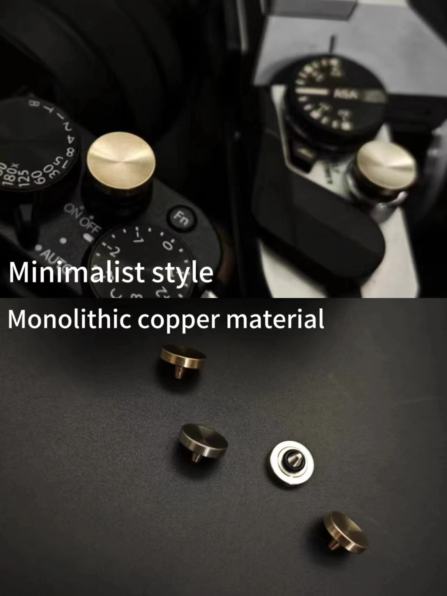 Mosiężny przycisk spustu migawki Fujifilm Mosiądz biała miedź monolityczny materiał metalowy Nikon Leica gwint uniwersalny