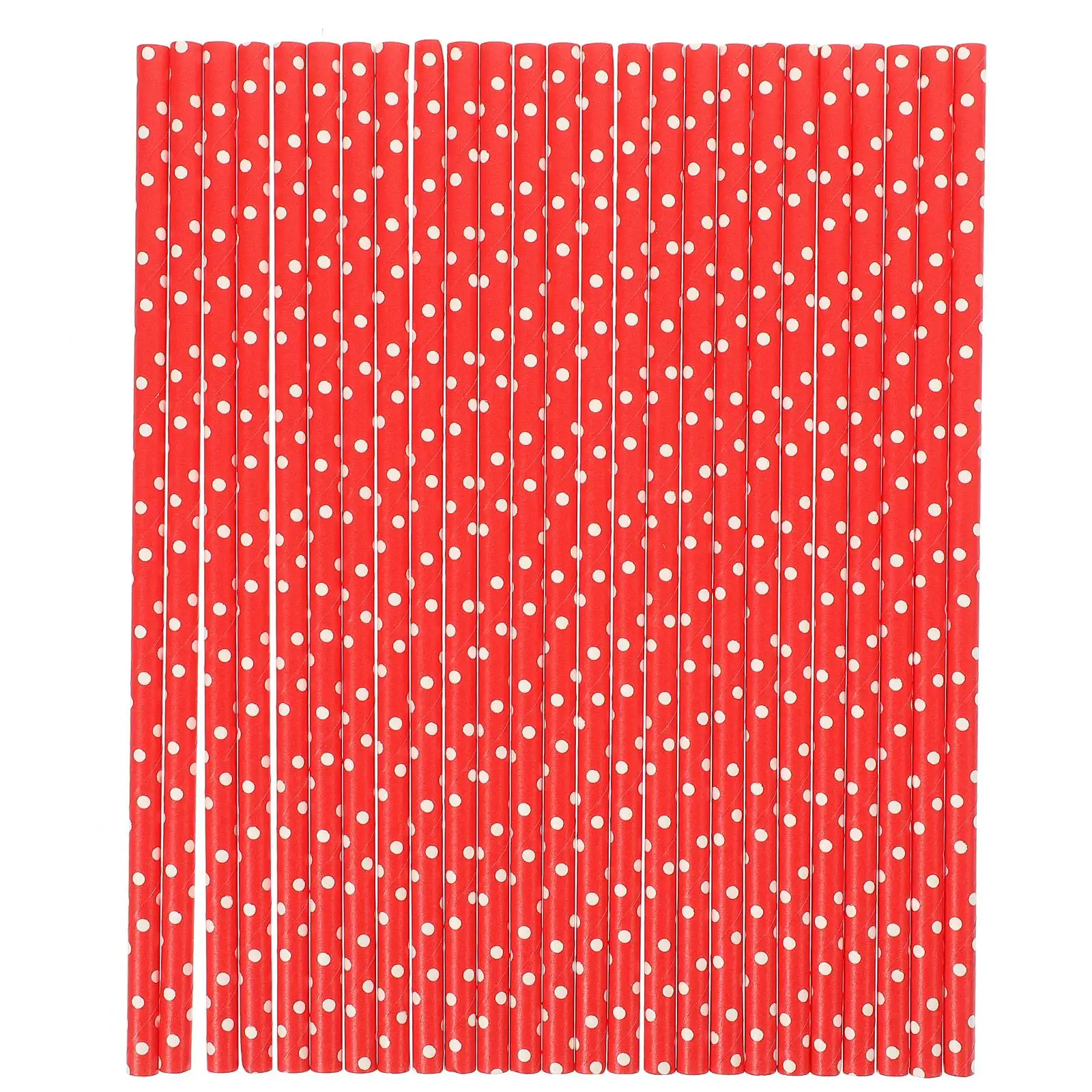 

100 Pcs Paper Straws 19 7X0 6CM Red Dot Disposable Drink Straws for Party Home Use Degradable Eco Friendly Straw Supplies
