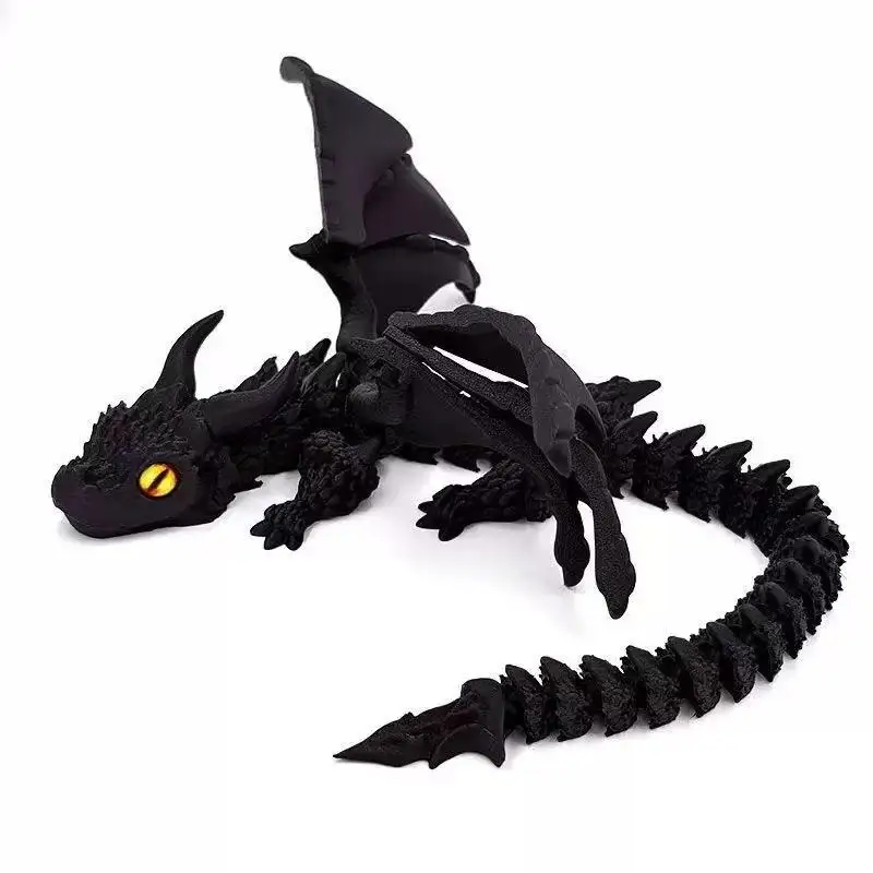 Neuer 3D-gedruckter Wyvern-Drache mit Flügeln, Simulationsmodell, Geschenk, bewegliche Drachen, Fidget-Drachen, Desktop-Ornamente