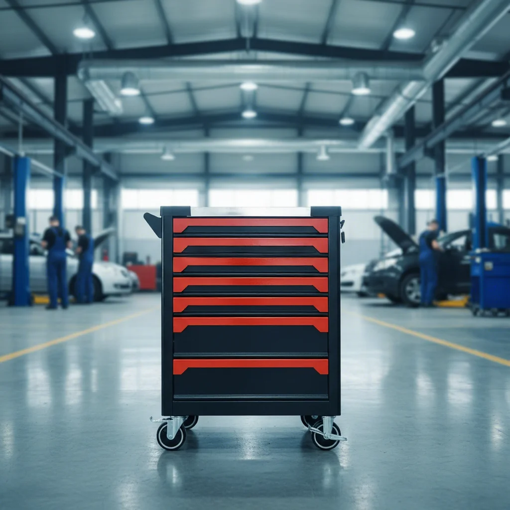 7 Drawers Tool Box Roller Cabinet Durable Powder Coating Workshop Mechanic Garage Rolling Drawer Hand Tools Sets Tool Trolley