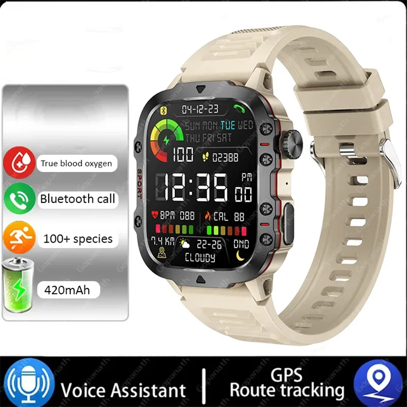 Smart Watch Sports Outdoor Bluetooth Call Triple Anti Heart Rate Blood Oxygen Encoder Silicone Strap Casual Men's Watches