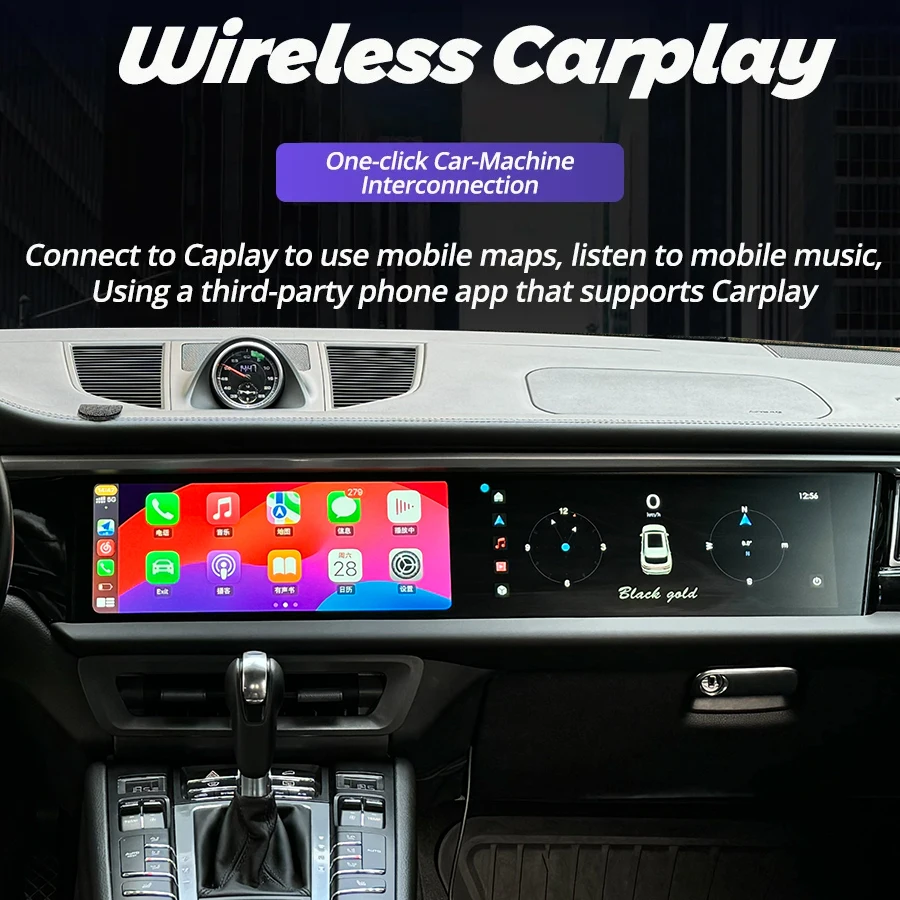 8G+256GB 12.3inch Dual Android Screen For Porsche Macan 2011-2017 2din Car GPS Multimedia Video Player  Radio Head Unit Carplay