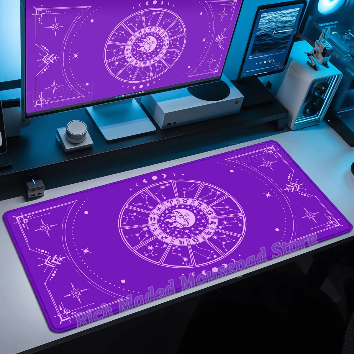 لوحة ماوس على شكل نجمة القمر، لوحة ماوس زودياك الفلكية، لوحة ماوس للكمبيوتر المحمول، سجادة مكتبية، ملحقات الكمبيوتر #2