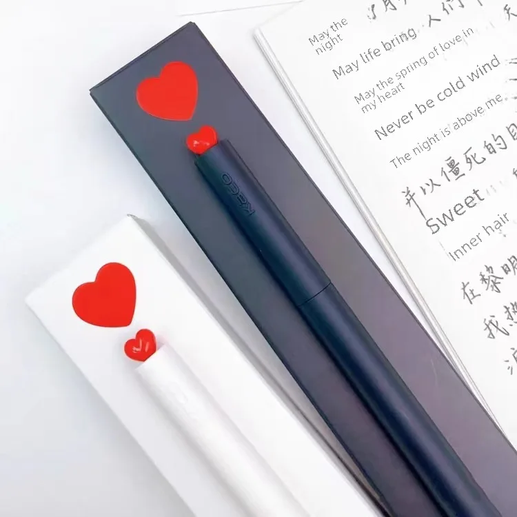 initial heart gel pen rotating core creative signature pen love gift boxed exam brush water pen 0.5 Glass pen Glass fountain pen