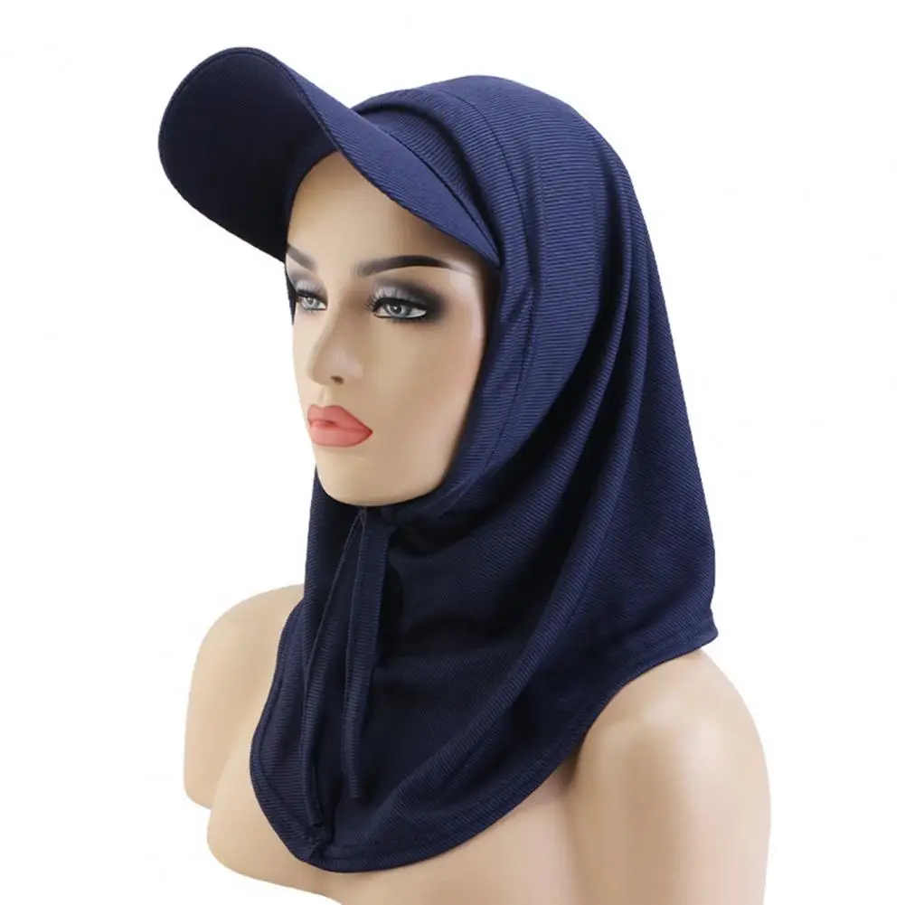 Turban Sun Hat 2pcs Adjustable Sun Hat Set with Built-in Drawstring Shawl Extended Brim Turban for Outdoor Travel Sports Full