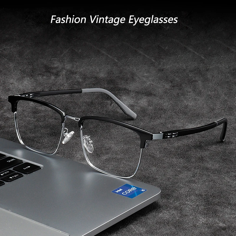 

Fashion Vintage Square Eyeglasses Big Size Glasses Luxury SuperLight Myopia Astigmatism Optical Prescription Frames Man 1103