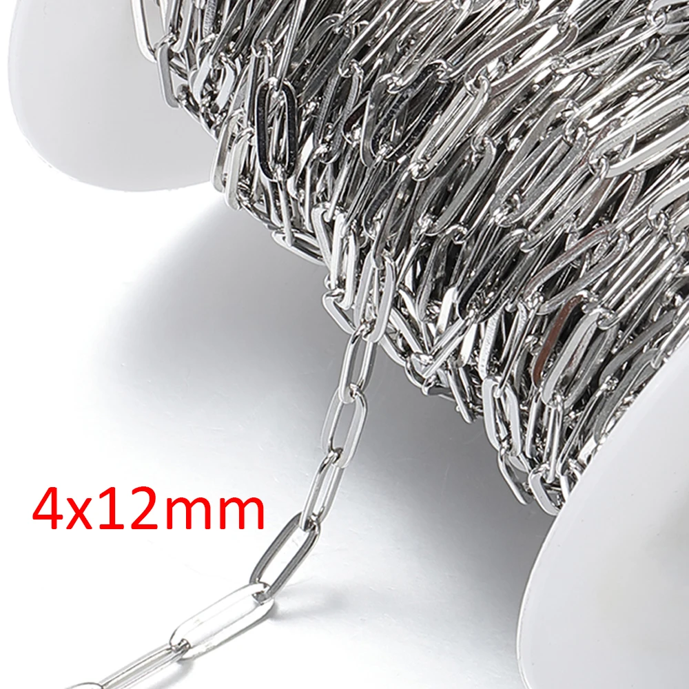 2 Meter lange Edelstahlketten in verschiedenen Ausführungen erhältlich für DIY-Halsketten, Armbänder, Schmuckherstellung, Zubehör, Perlenketten