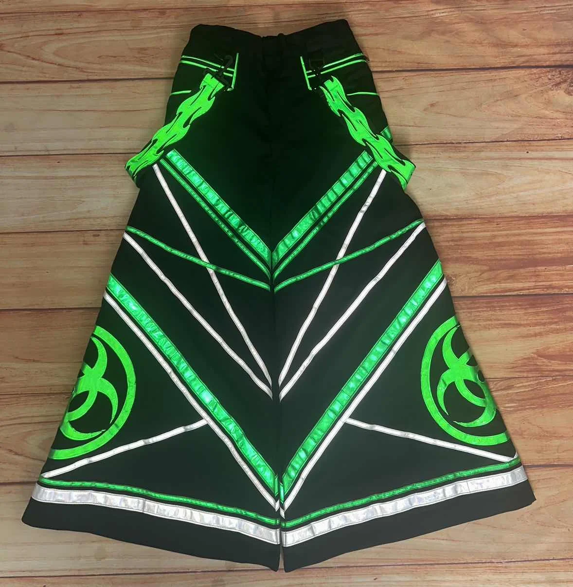 ФОТОПАТАН Фат брюки рейв экипировка светоотражающий танец Мельбурн Шуфле Biohazard C101