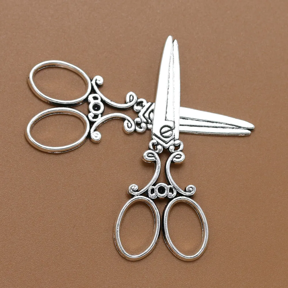 20pcs Delicate Alloy Barber Scissor Pendants Charms DIY Jewelry Making Accessory for Necklace Bracelet ( Silver)
