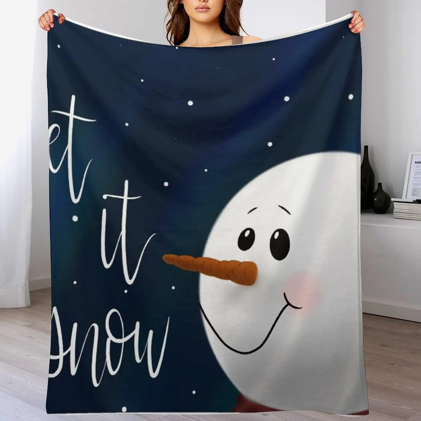 

Snowman Throw Blanket warm for winter Luxury Thicken Softest Hairys Blankets