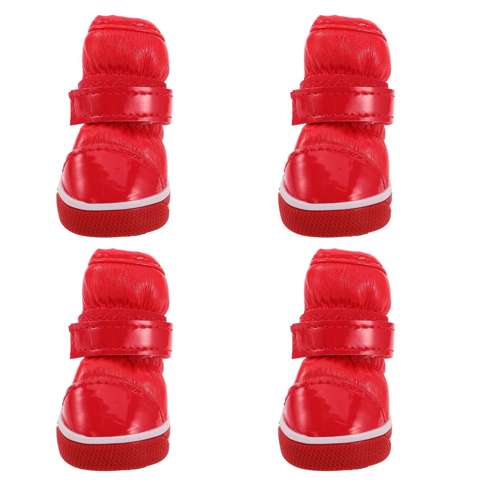 

4Pcs Dog Snow Boots Small Dogs Waterproof Anti-Slip Winter Paw Protectors Adjustable Warm Fleece Lined Puppy Booties Hiking