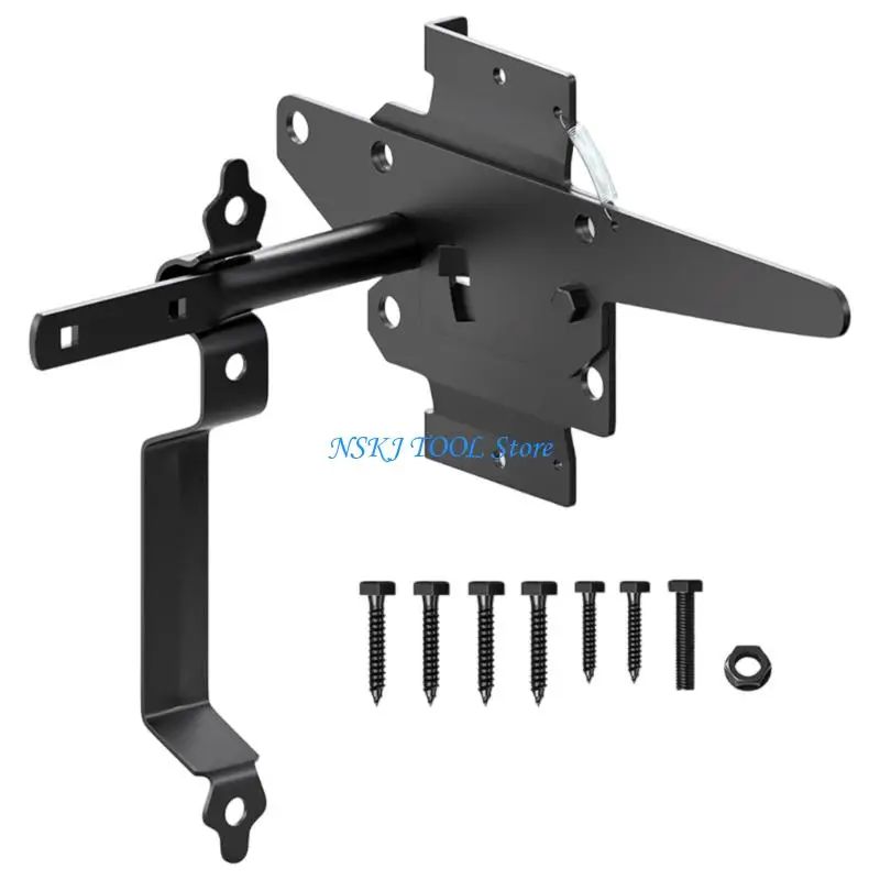 L8RC Auto Locking Gate Latches Heavy Duty Latches Iron Security Lock Outdoor Fence Gate Lock Automatic Closing Door Hardware