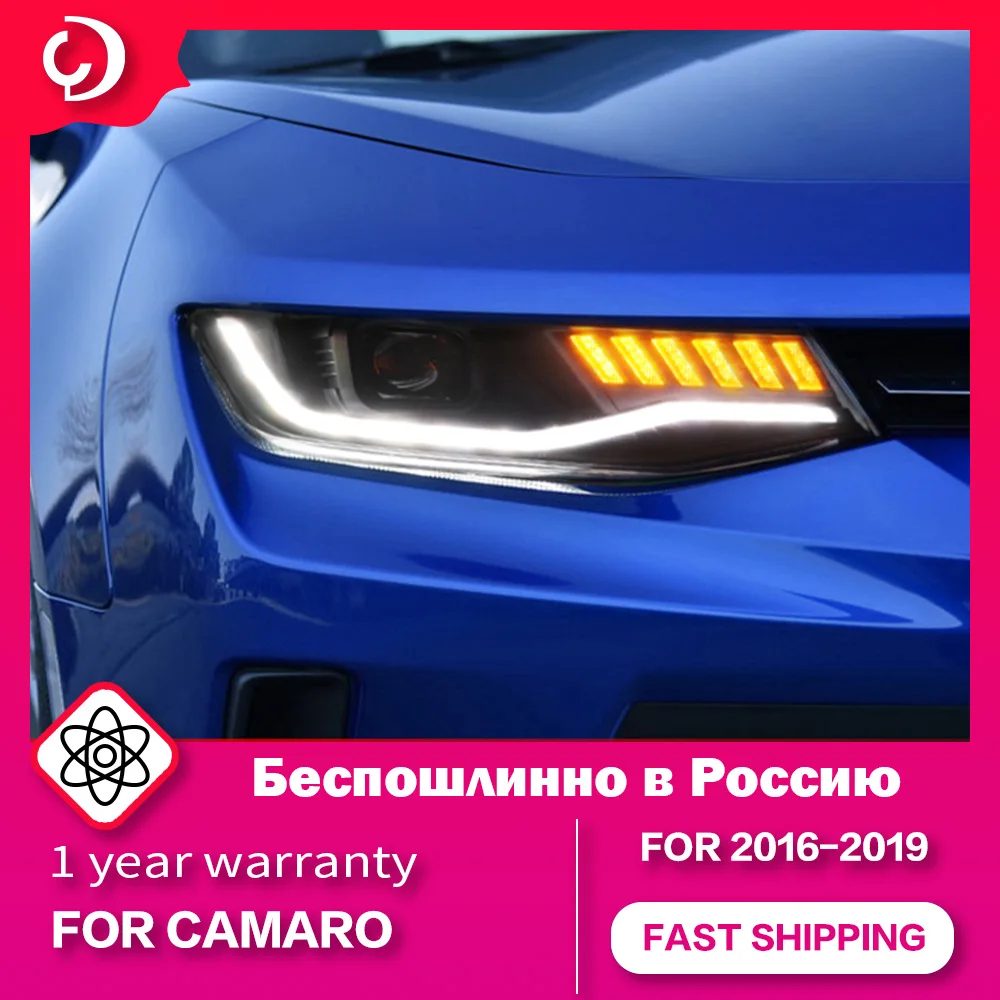

Headlights for Chevrolet Camaro 2016-2019 LED Head Lamp DRL Turn Signal Angel Eyes Led Projector Bifocal Lens Accessories