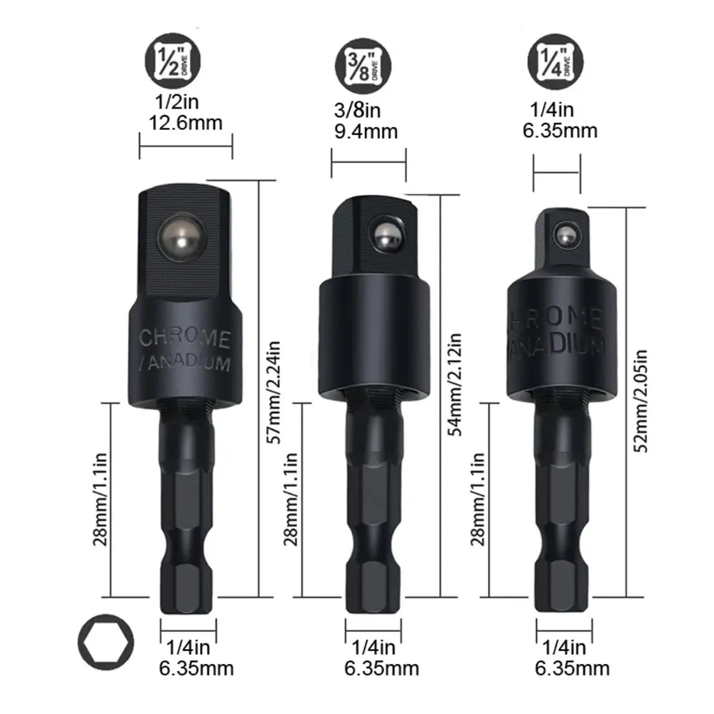 360°electric Drill Air Screwdriver Sleeve Universal Adapter Hexagonal Handle to Square Head Rotary Adapter Connect Rod Tool image 4