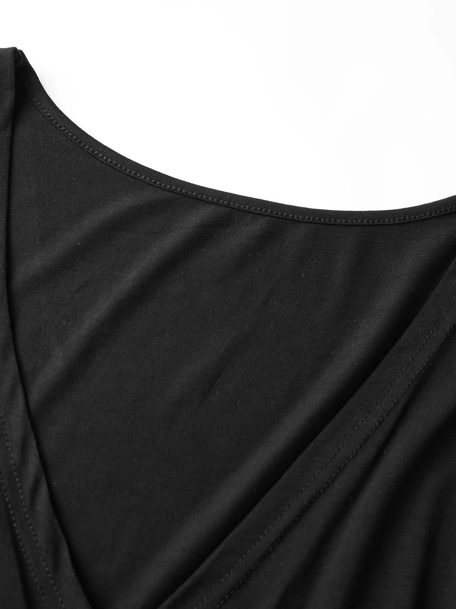 Fließendes Tunika-Oberteil für Damen, elegantes weißes Blumendruck-Loose-Fit-Bluse, lässiges V-Ausschnitt-Langarmshirt, modischer Pullover