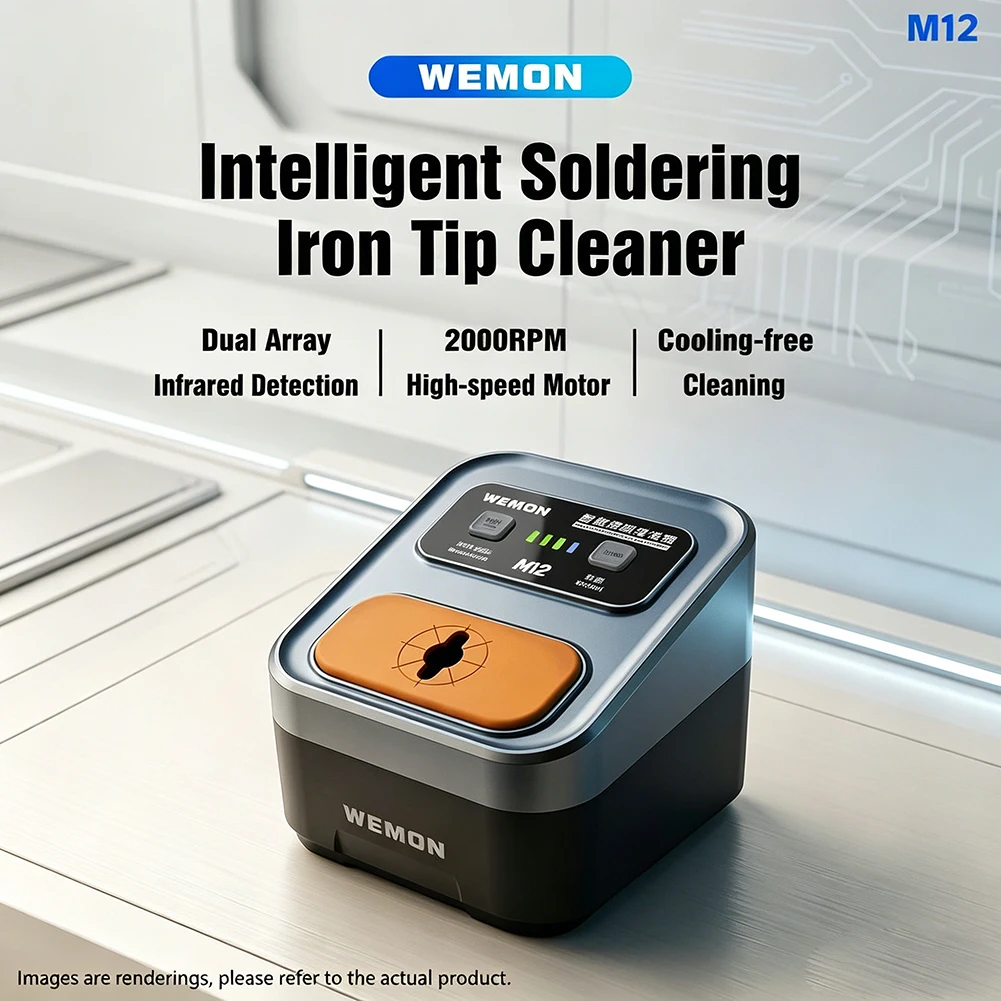 WEMON Intelligent Soldering Iron Tip Cleaning Machine Automatic Welding Tip Quick Cleaning Tool for Motherboard Chip Repair