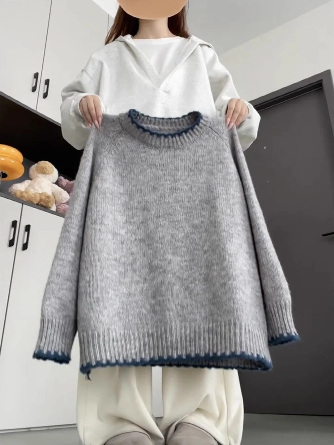 

Мягкий уютный свободный женский вязаный свитер, внутренняя одежда, базовый слой, топ на осень-зиму, Новое поступление 2025, удобный модный Sle